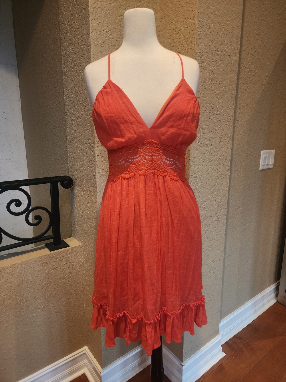 Spaghetti Strap Coral Sundress